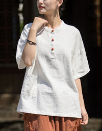 Comfortable Vintage-Inspired Loose-Fit Top