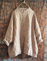 Comfortable Vintage-Inspired Oversized Linen Shirt