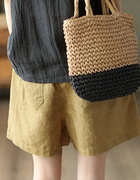 Comfy High-Waisted Casual Cotton Linen Shorts
