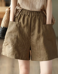 Comfy High-Waisted Casual Cotton Linen Shorts