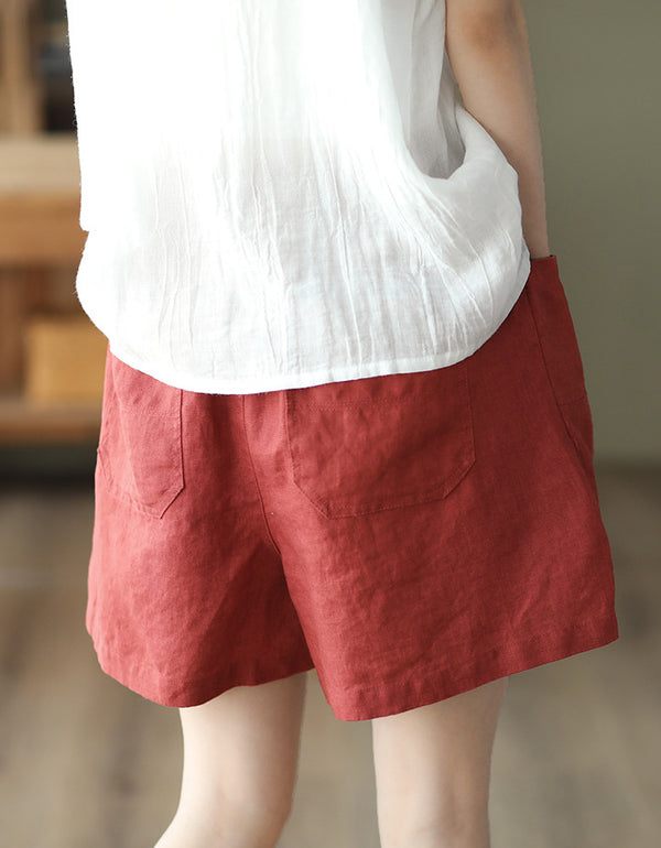 Comfy High-Waisted Casual Cotton Linen Shorts