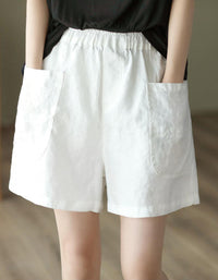 Comfy High-Waisted Casual Cotton Linen Shorts