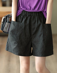 Comfy High-Waisted Casual Cotton Linen Shorts