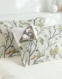 Cotton Hawthorn Bird Pillow Cover (2 PCS)