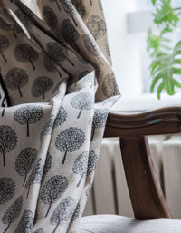 Countryside Style Tree Pattern Cotton Linen Curtains