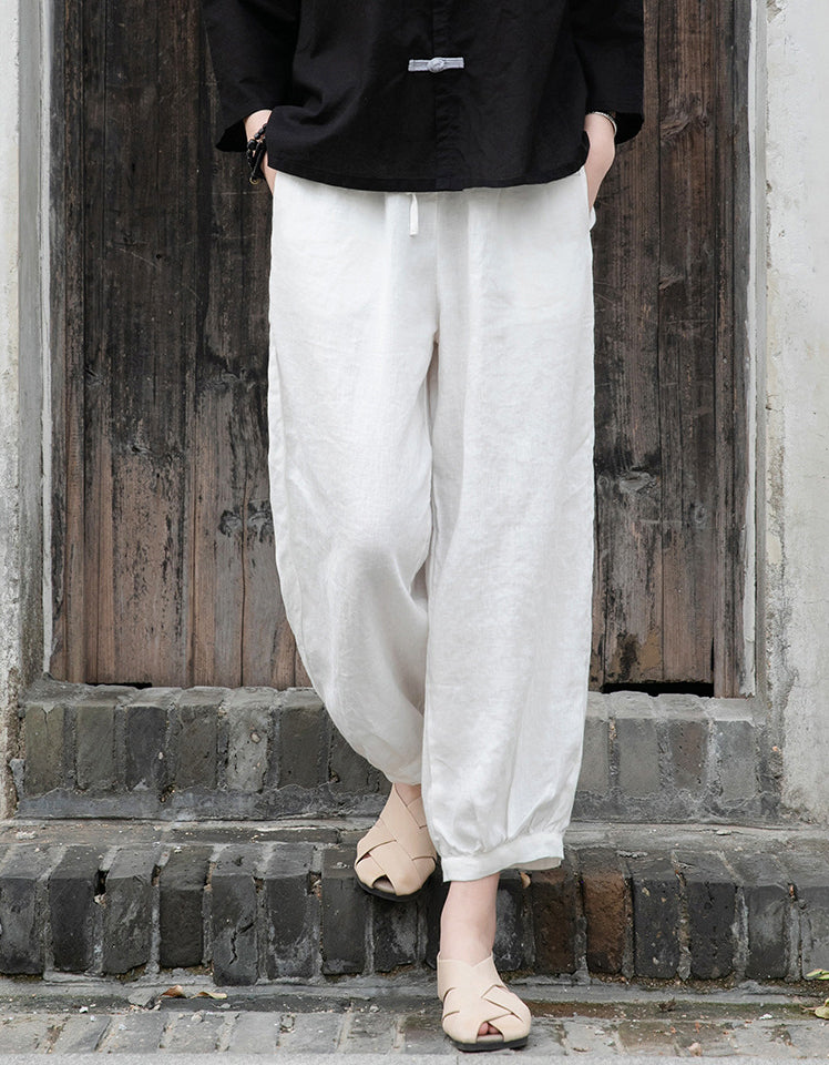 Effortles Relaxed Fit Boho Chic Linen Pants