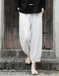 Effortles Relaxed Fit Boho Chic Linen Pants