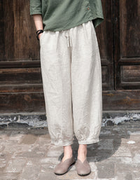 Effortles Relaxed Fit Boho Chic Linen Pants