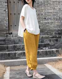 Effortles Relaxed Fit Boho Chic Linen Pants