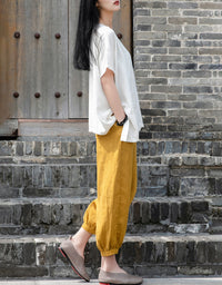 Effortles Relaxed Fit Boho Chic Linen Pants
