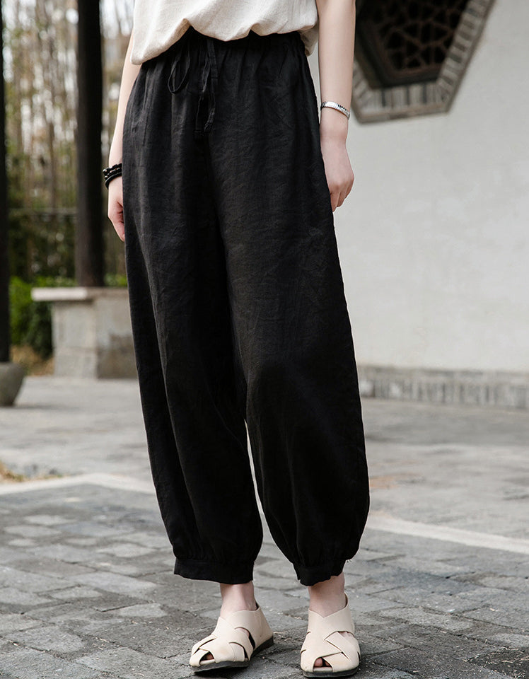 Effortles Relaxed Fit Boho Chic Linen Pants