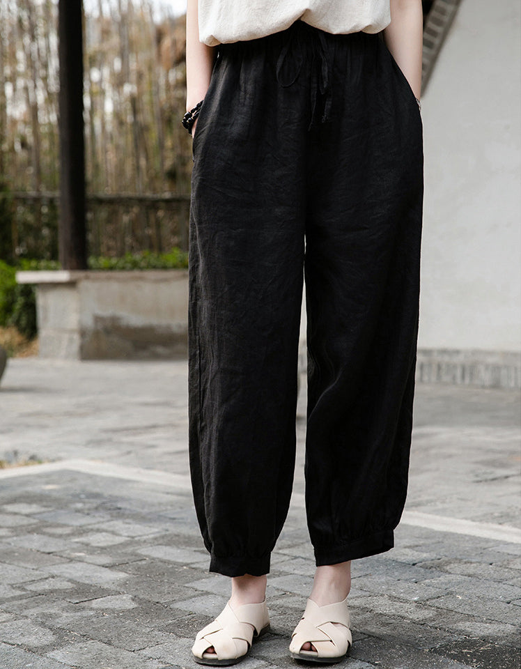 Effortles Relaxed Fit Boho Chic Linen Pants