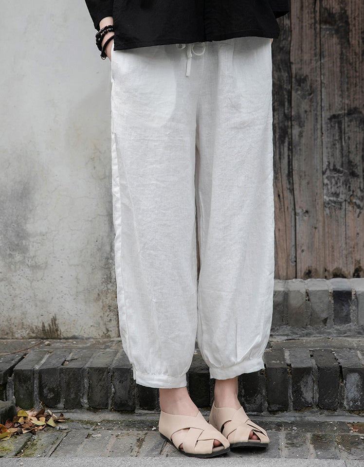 Effortles Relaxed Fit Boho Chic Linen Pants