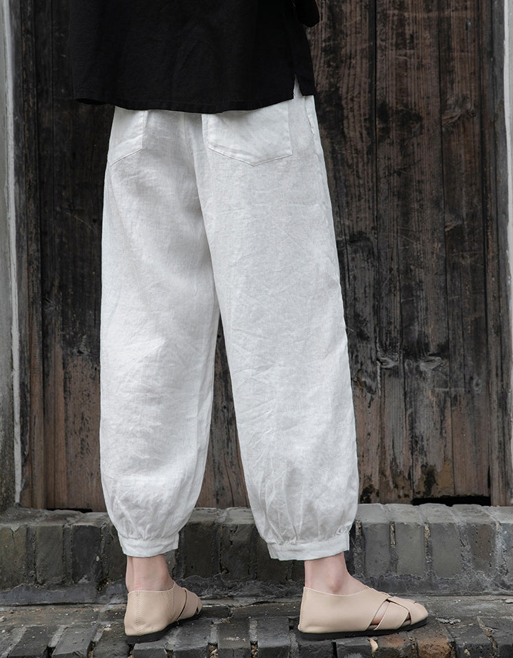 Effortles Relaxed Fit Boho Chic Linen Pants