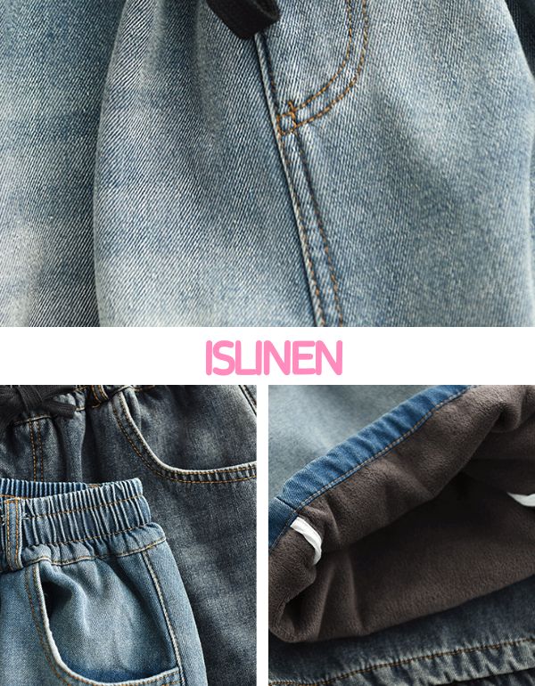 Women's Winter Casual Loose Fleece Lined Jeans