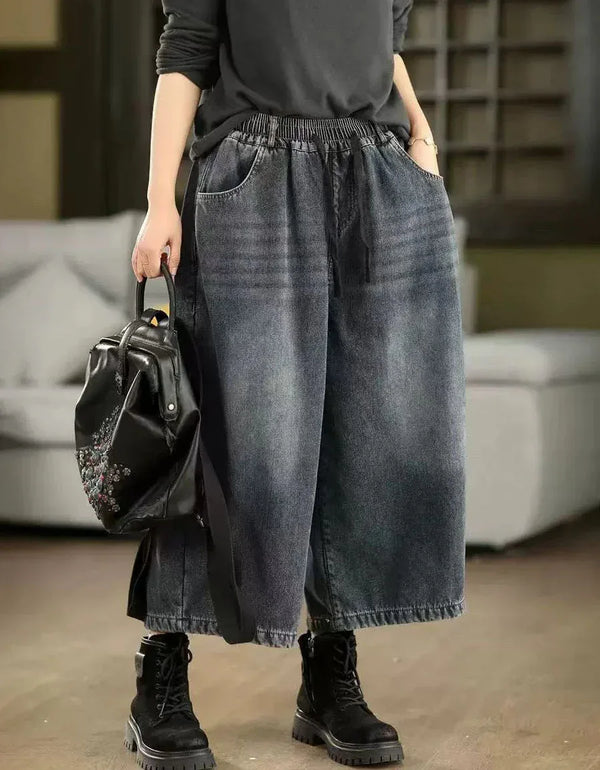 Women's Winter Casual Loose Fleece Lined Jeans - Islinen