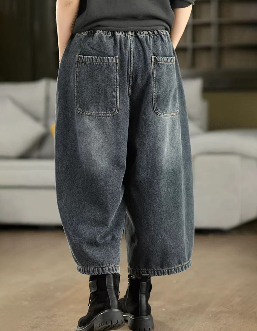 Women's Winter Casual Loose Fleece Lined Jeans