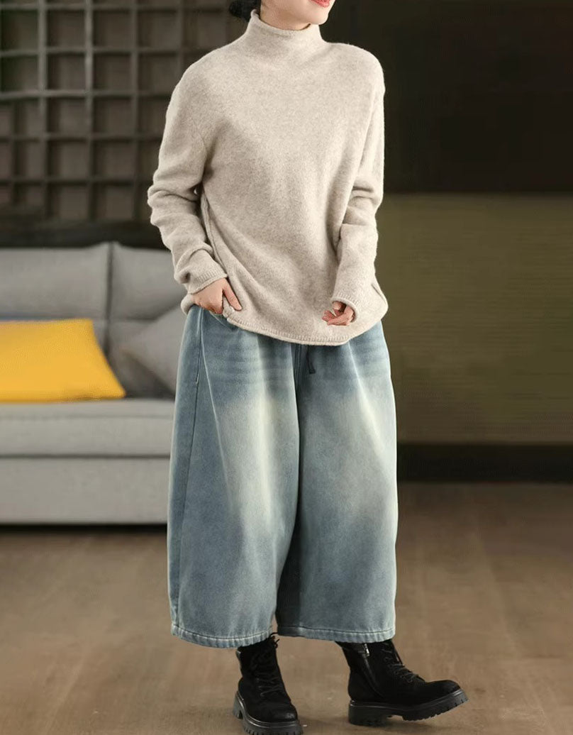 Women's Winter Casual Loose Fleece Lined Jeans