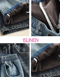 Women's Winter Casual Loose Fleece Lined Jeans