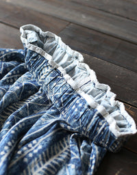 Ethnic-Inspired Loose Fit Wide-Leg Cotton Linen Pants