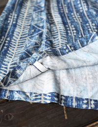 Ethnic-Inspired Loose Fit Wide-Leg Cotton Linen Pants