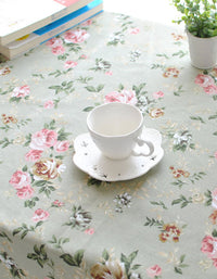 Nappe verte à imprimé floral vintage de style ferme 