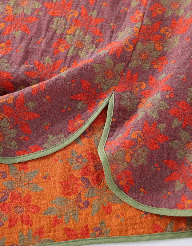 Floral Frog Closure Pure Cotton Loose Loungewear - Islinen