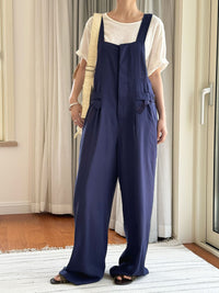 Flowy Casual Relaxed Fit Linen Overalls