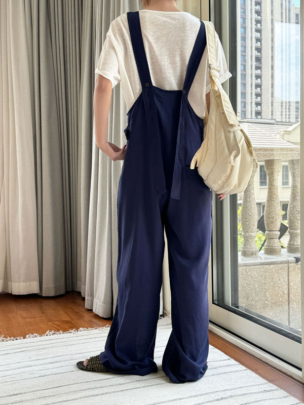 Flowy Casual Relaxed Fit Linen Overalls