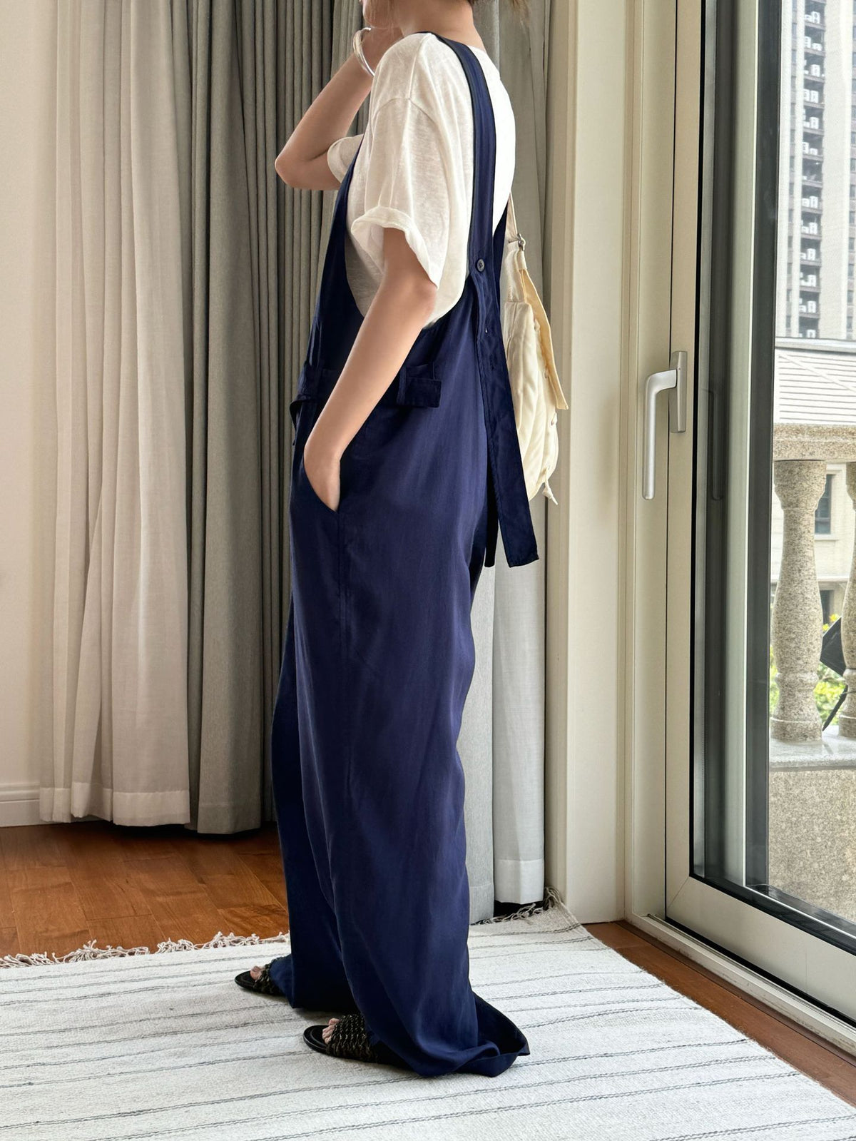 Flowy Casual Relaxed Fit Linen Overalls