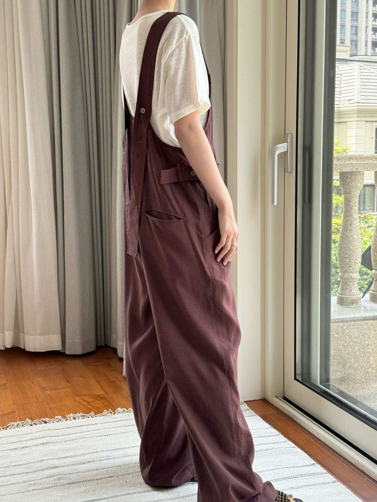 Flowy Casual Relaxed Fit Linen Overalls
