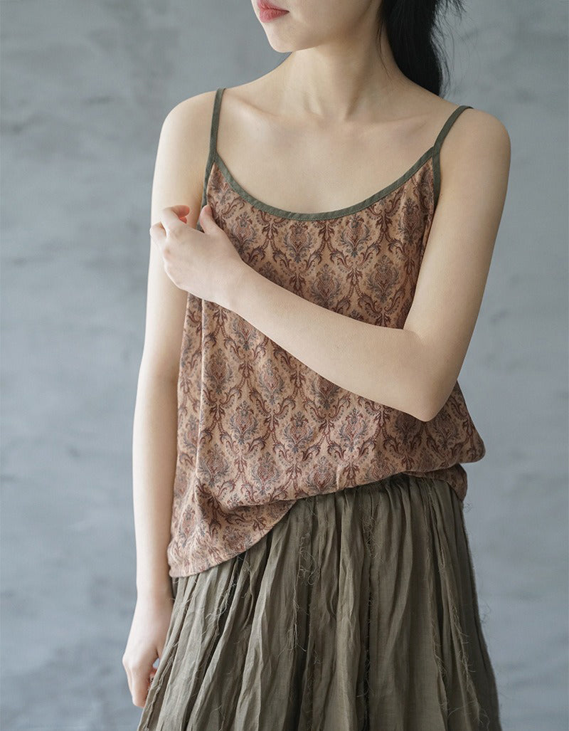 Geometric Print Spaghetti Strap Camisole Top