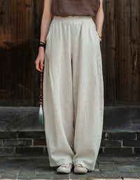 Hand-stitched Cotton Linen Loose Casual Harem Pants