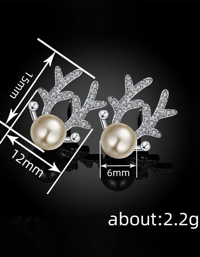 Handmade Cute Reindeer Antler Christmas Earrings for Women