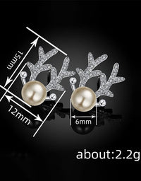 Handmade Cute Reindeer Antler Christmas Earrings for Women