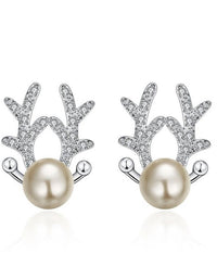 Handmade Cute Reindeer Antler Christmas Earrings for Women