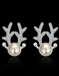 Handmade Cute Reindeer Antler Christmas Earrings for Women