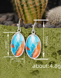 Handmade Oval Turquoise Earrings for Women