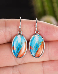 Handmade Oval Turquoise Earrings for Women