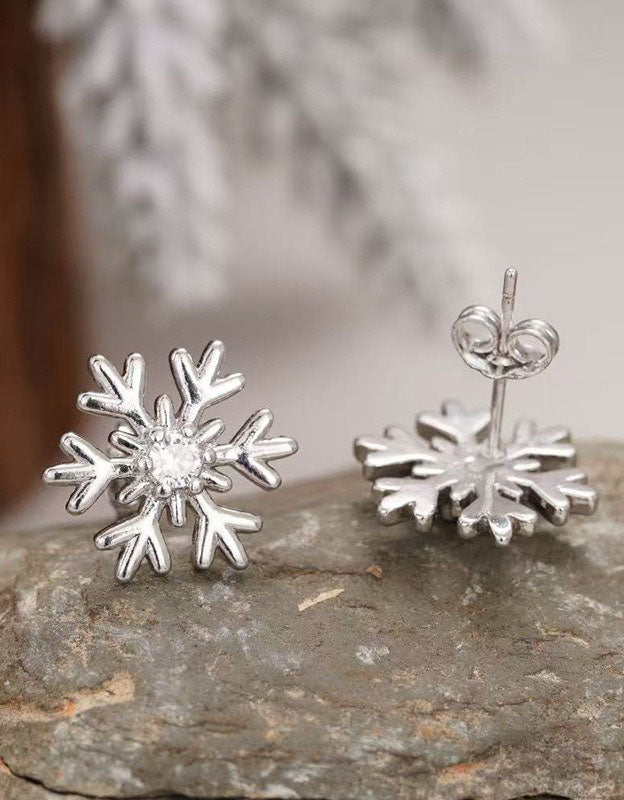 Handmade Sparkling Christmas Snowflake Earrings for Women