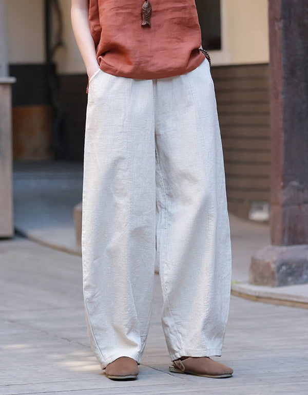 High Comfort Wide Leg Ramie Linen Pants
