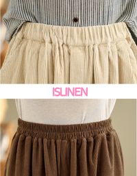 High Waist Casual Loose Corduroy Pants for Women