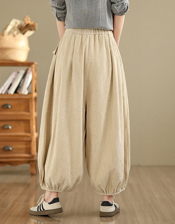 High Waist Casual Loose Corduroy Pants for Women
