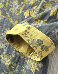 Jacquard Casual Loose Floral Pure Cotton Loungewear Set - Islinen