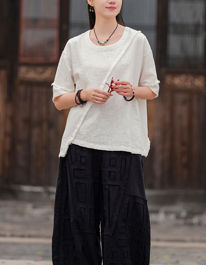 Lightweight Natural Ramie Linen T-Shirt