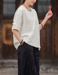 Lightweight Natural Ramie Linen T-Shirt
