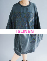 Close-Up of Relaxed Fit Boho Style Tunic Dress for Women