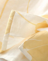 Loose Casual Ginkgo Leaf Pure Cotton Loungewear Set