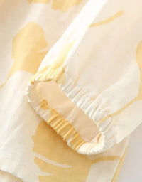 Loose Casual Ginkgo Leaf Pure Cotton Loungewear Set