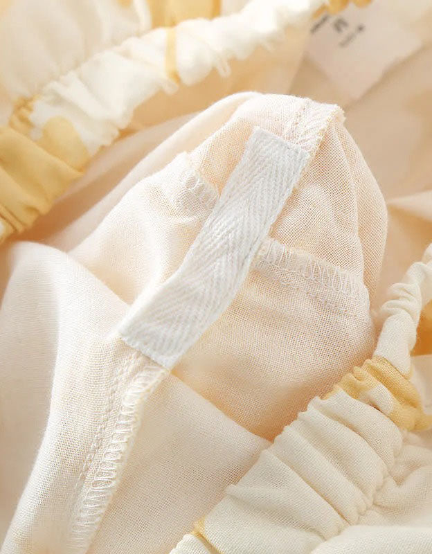 Loose Casual Ginkgo Leaf Pure Cotton Loungewear Set